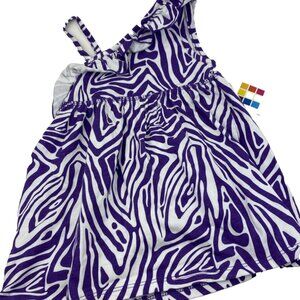 Baby Dress Girls Toddlers Size 18m Purple White Summer Children Kids Slip On